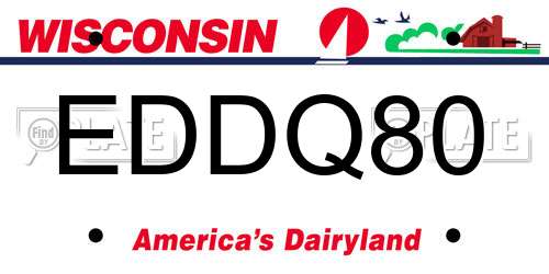EDDQ80 Wisconsin License Plate