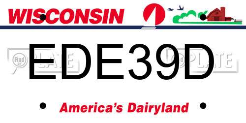 EDE39D Wisconsin License Plate