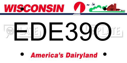 EDE39O Wisconsin License Plate
