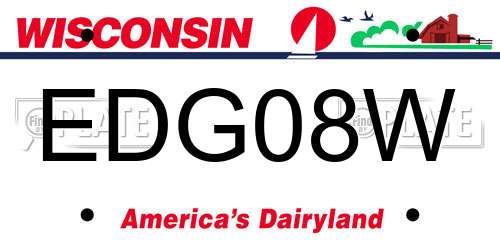 EDG08W Wisconsin License Plate