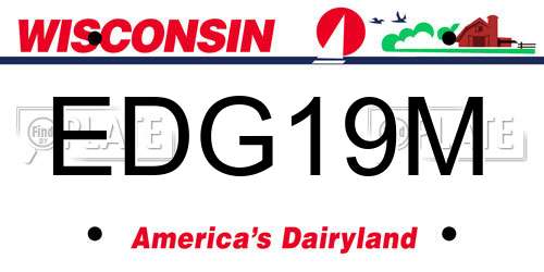 EDG19M Wisconsin License Plate