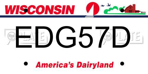 EDG57D Wisconsin License Plate