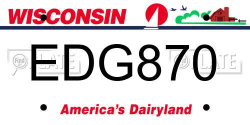 EDG870 Wisconsin License Plate