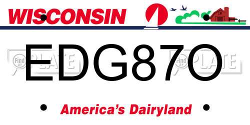 EDG87O Wisconsin License Plate