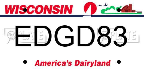 EDGD83 Wisconsin License Plate