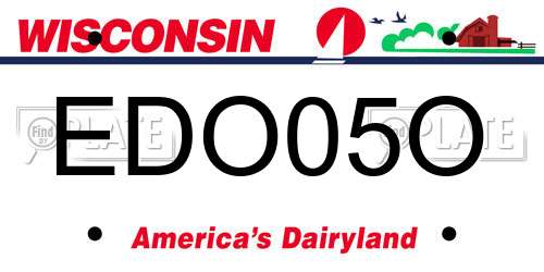 EDO05O Wisconsin License Plate