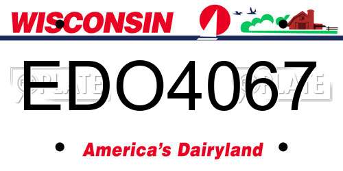 EDO4067 Wisconsin License Plate