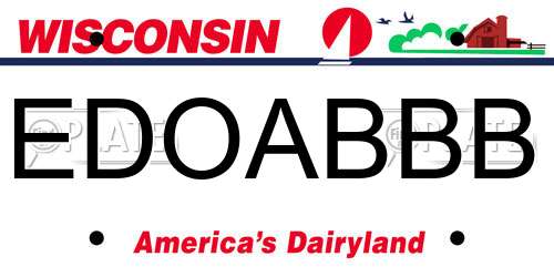 EDOABBB Wisconsin License Plate