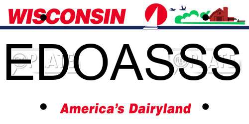 EDOASSS Wisconsin License Plate
