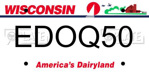 EDOQ50 Wisconsin License Plate