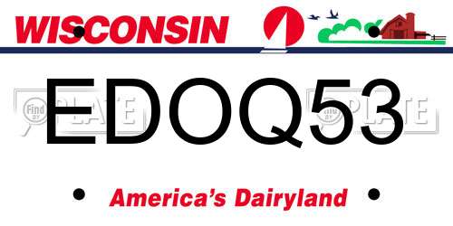 EDOQ53 Wisconsin License Plate