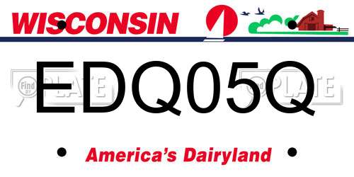EDQ05Q Wisconsin License Plate