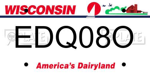 EDQ08O Wisconsin License Plate