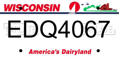 EDQ4067 Wisconsin License Plate