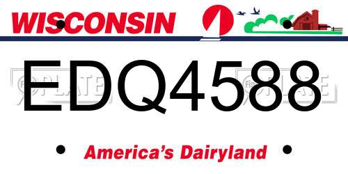 EDQ4588 Wisconsin License Plate