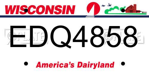 EDQ4858 Wisconsin License Plate