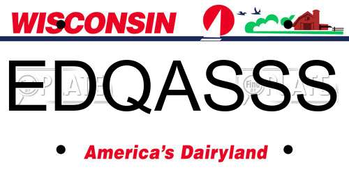 EDQASSS Wisconsin License Plate