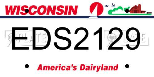 EDS2129 Wisconsin License Plate