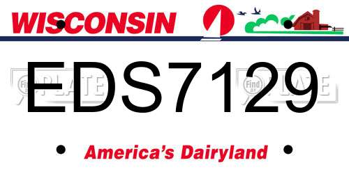 EDS7129 Wisconsin License Plate
