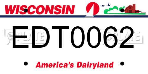 EDT0062 Wisconsin License Plate