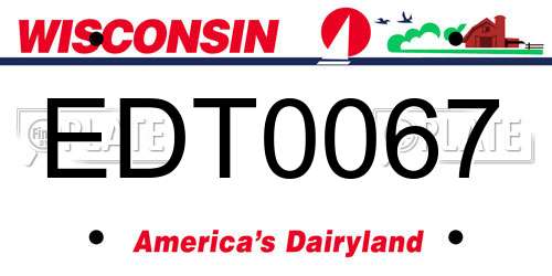 EDT0067 Wisconsin License Plate