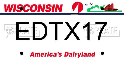 EDTX17 Wisconsin License Plate