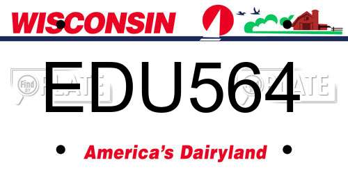 EDU564 Wisconsin License Plate