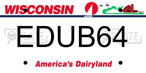 EDUB64 Wisconsin License Plate
