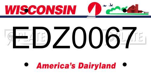 EDZ0067 Wisconsin License Plate