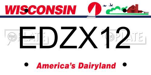 EDZX12 Wisconsin License Plate