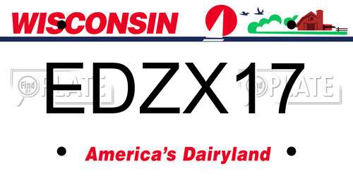 EDZX17 Wisconsin License Plate
