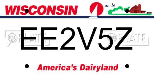 EE2V5Z Wisconsin License Plate
