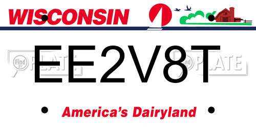 EE2V8T Wisconsin License Plate