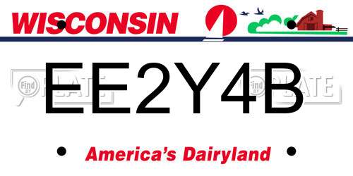 EE2Y4B Wisconsin License Plate