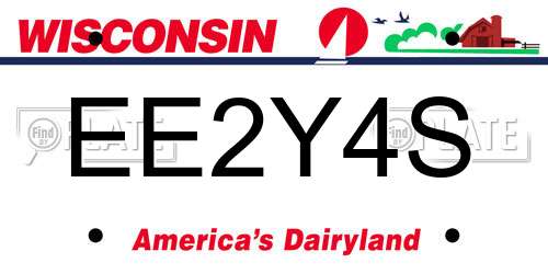 EE2Y4S Wisconsin License Plate