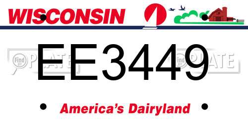 EE3449 Wisconsin License Plate