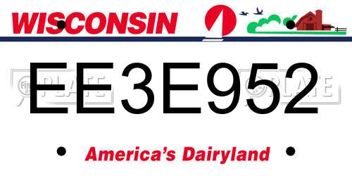 EE3E952 Wisconsin License Plate