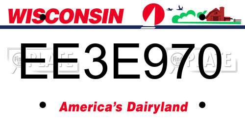 EE3E970 Wisconsin License Plate