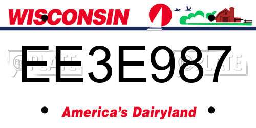 EE3E987 Wisconsin License Plate