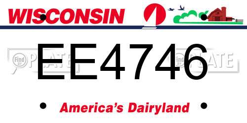EE4746 Wisconsin License Plate