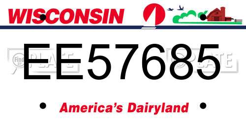 EE57685 Wisconsin License Plate