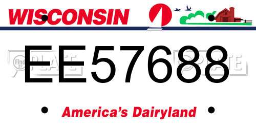 EE57688 Wisconsin License Plate