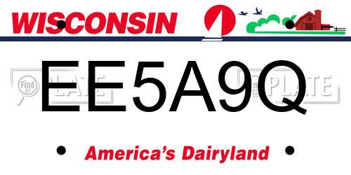 EE5A9Q Wisconsin License Plate