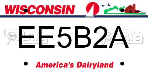 EE5B2A Wisconsin License Plate