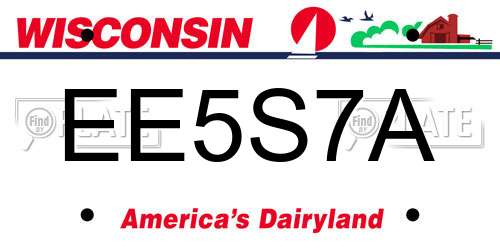 EE5S7A Wisconsin License Plate