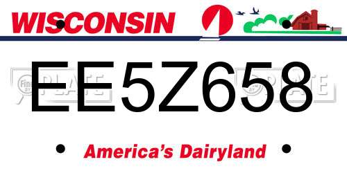 EE5Z658 Wisconsin License Plate