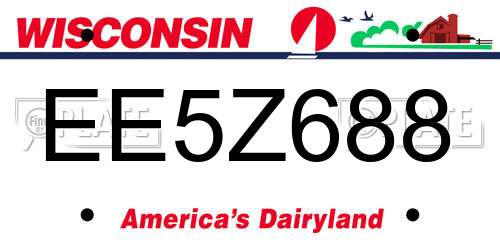 EE5Z688 Wisconsin License Plate