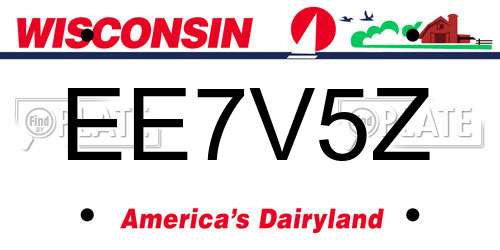 EE7V5Z Wisconsin License Plate
