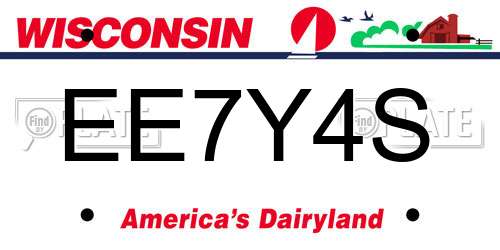 EE7Y4S Wisconsin License Plate