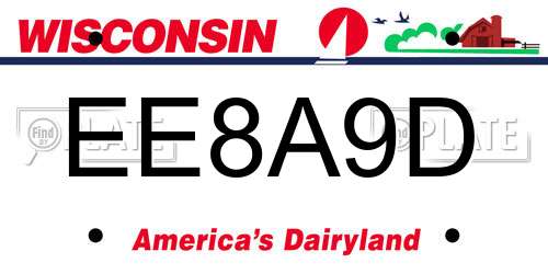 EE8A9D Wisconsin License Plate